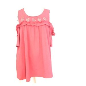 Lauren Conrad size XL cold shoulder coral top